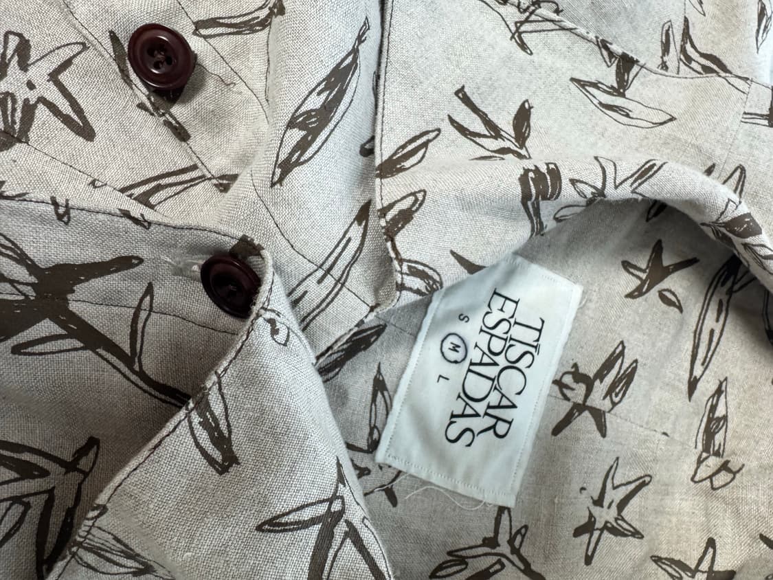 Tiscar espdas 핸드프린팅 린넨 셔츠 아티잔 상품이미지3