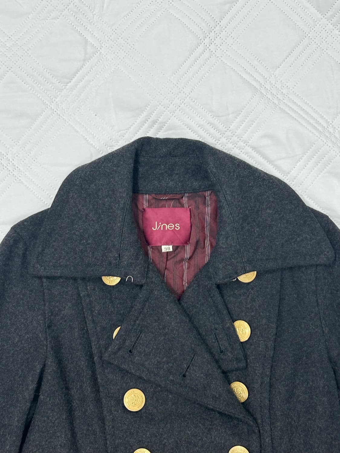 ꒰ঌ 니혼진 너드걸 차콜 숏 코트 ໒꒱ 상품이미지4