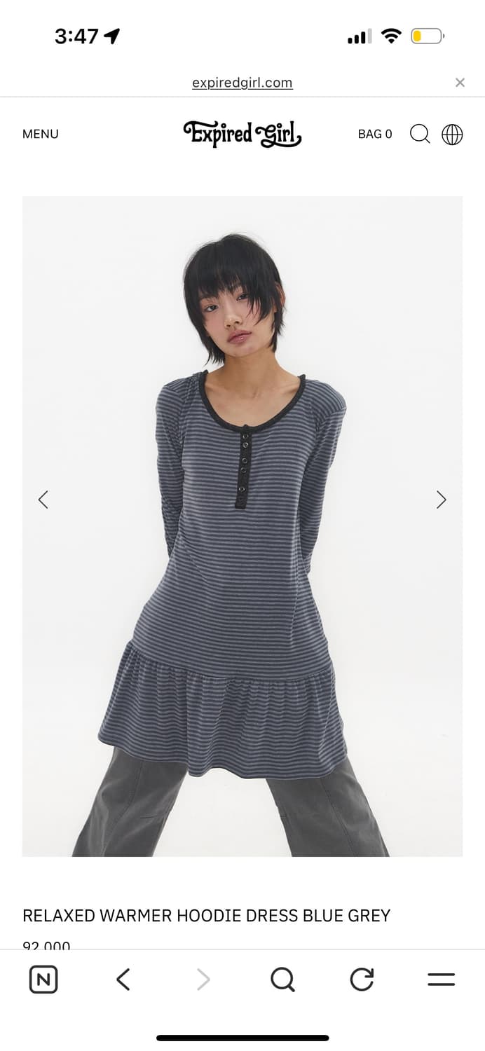 RELAXED WARMER HOODIE DRESS BLUE GREY 상품이미지1