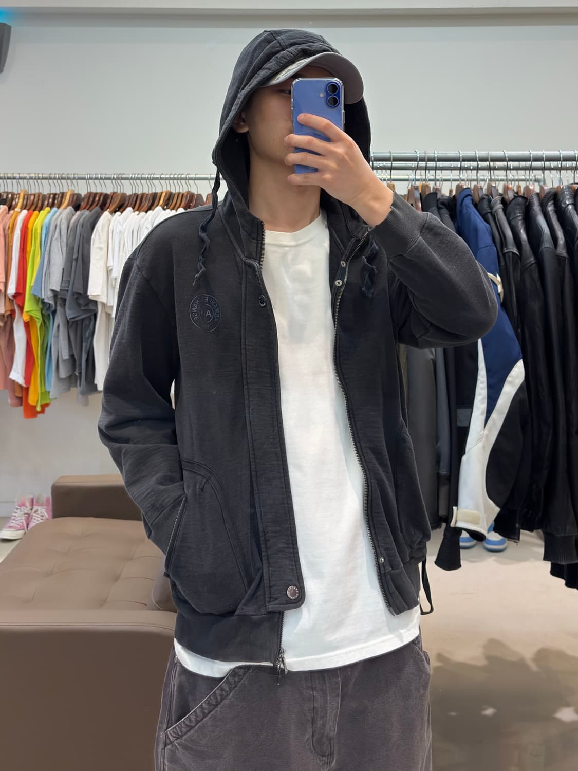 알마니 익스체인지 블랙 후드집업 상품이미지7