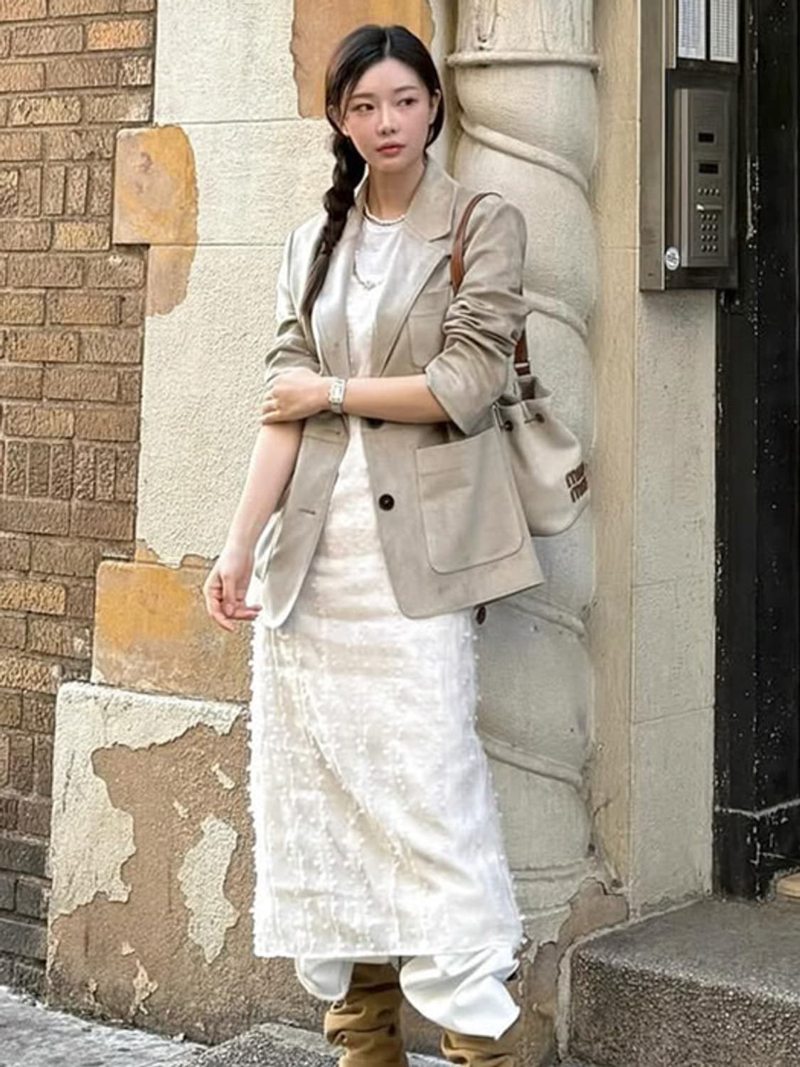 온앤온 플라워 슬리브리스 뷔스티에 원피스 상품이미지2