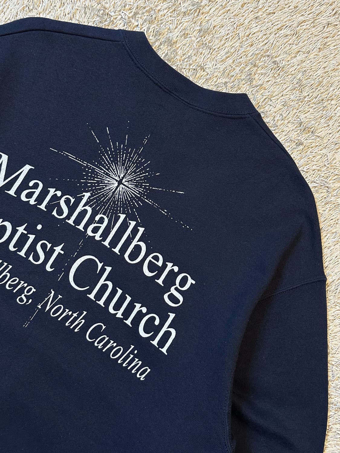 90's 리 LEE 올드스쿨 Christ 프린팅 맨투맨 네이비 상품이미지4