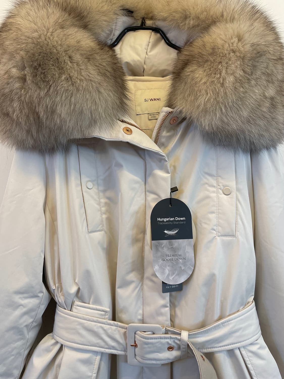 SJ와니 폭스퍼 여성 구스다운롱패딩88 새상품:) 벨트패딩코트점퍼자켓 상품이미지5