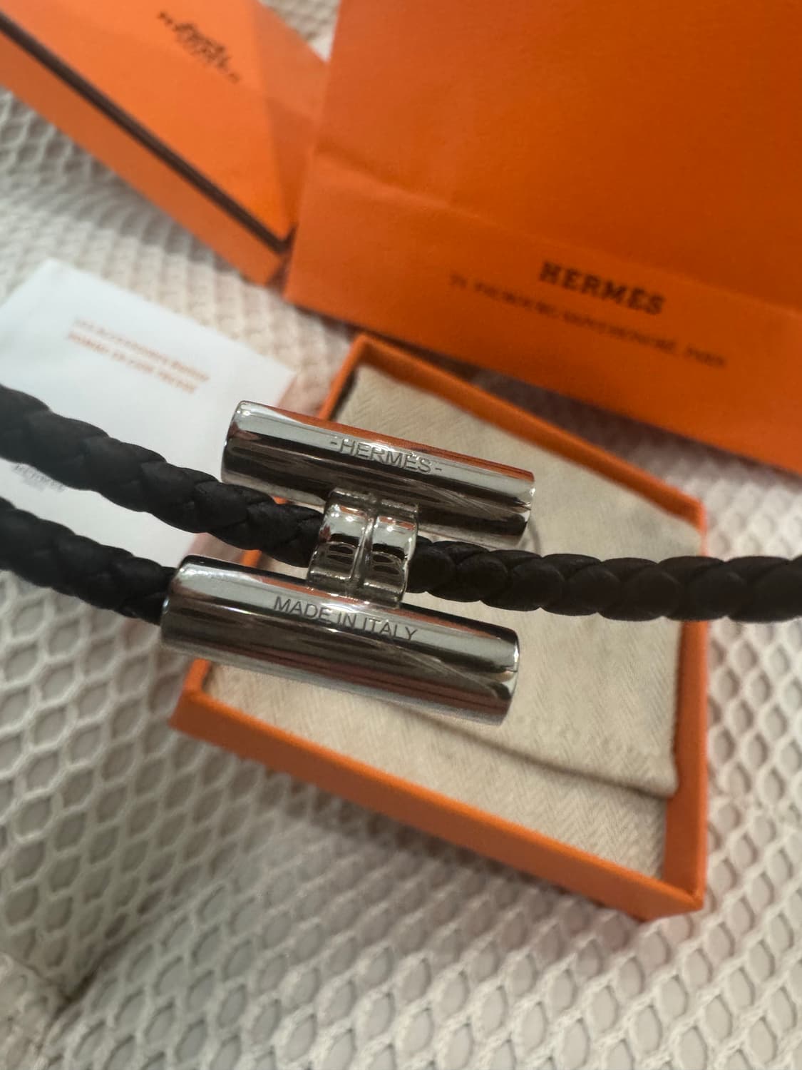 정품 에르메스 팔찌 은장블랙 T4 상품이미지2