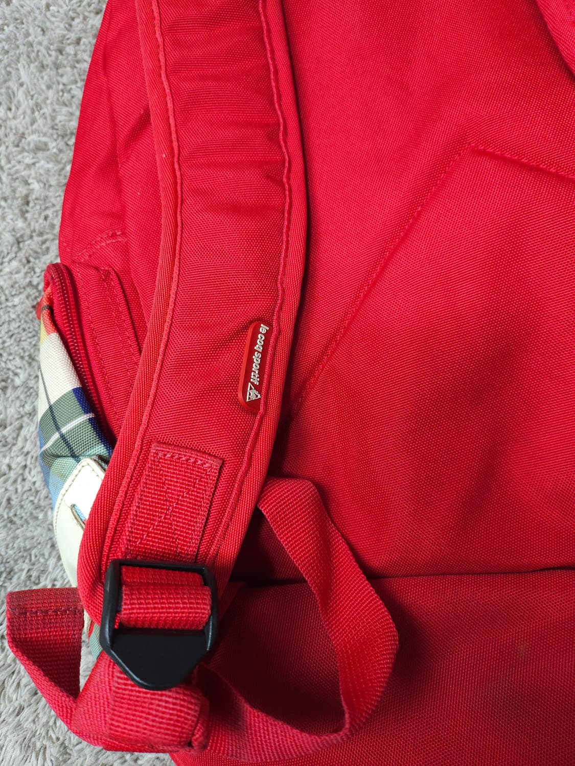 빈티지 르꼬끄 스포르티브(le coq sportif)체크 패턴 백팩 상품이미지6