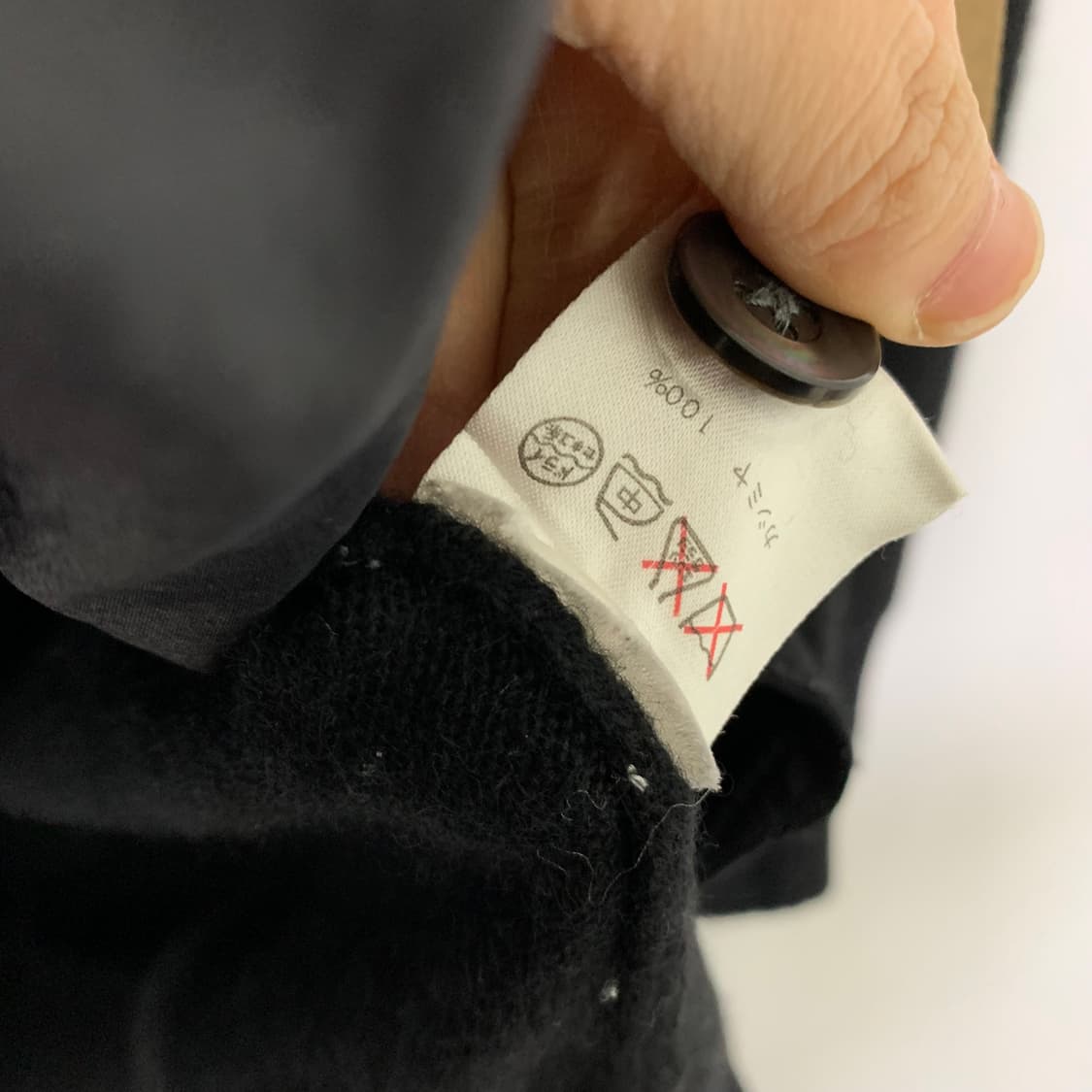 빈티지 캐시미어 100% 블랙 브이넥 니트 가디건 상품이미지4