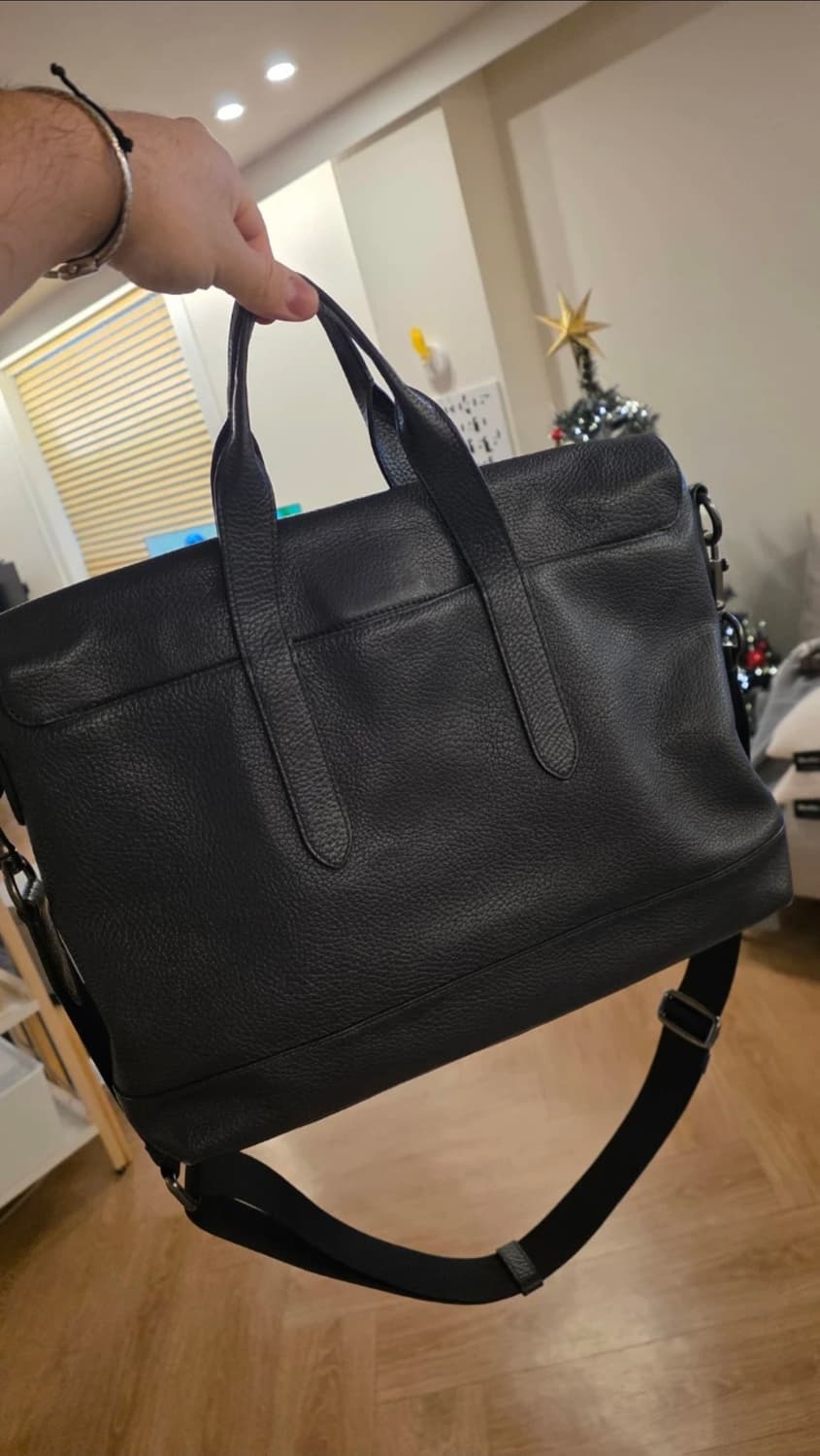 코치 남성 가죽 서류 가방 네이비 상품이미지2