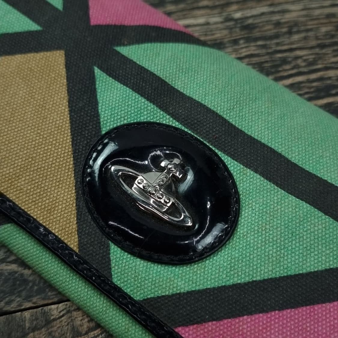 [비비안웨스트우드] 빈티지 기하학 패턴 ORB 엠블럼 장지갑 P01214 상품이미지8