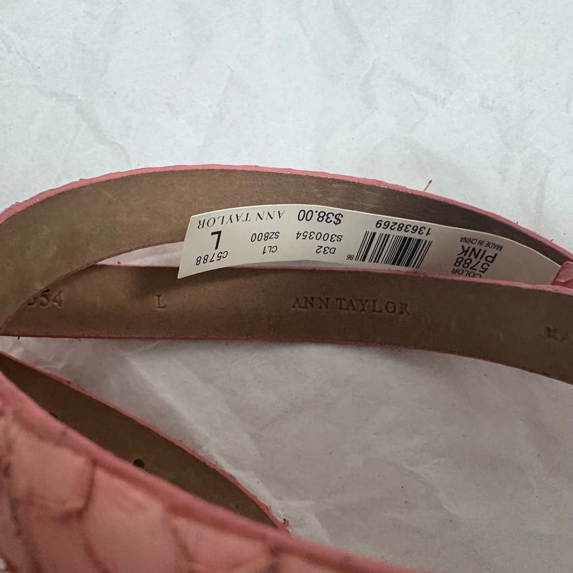 벨트 빈티지 ANN TAYLOR 애니멀 패턴 - 핑크 상품이미지6
