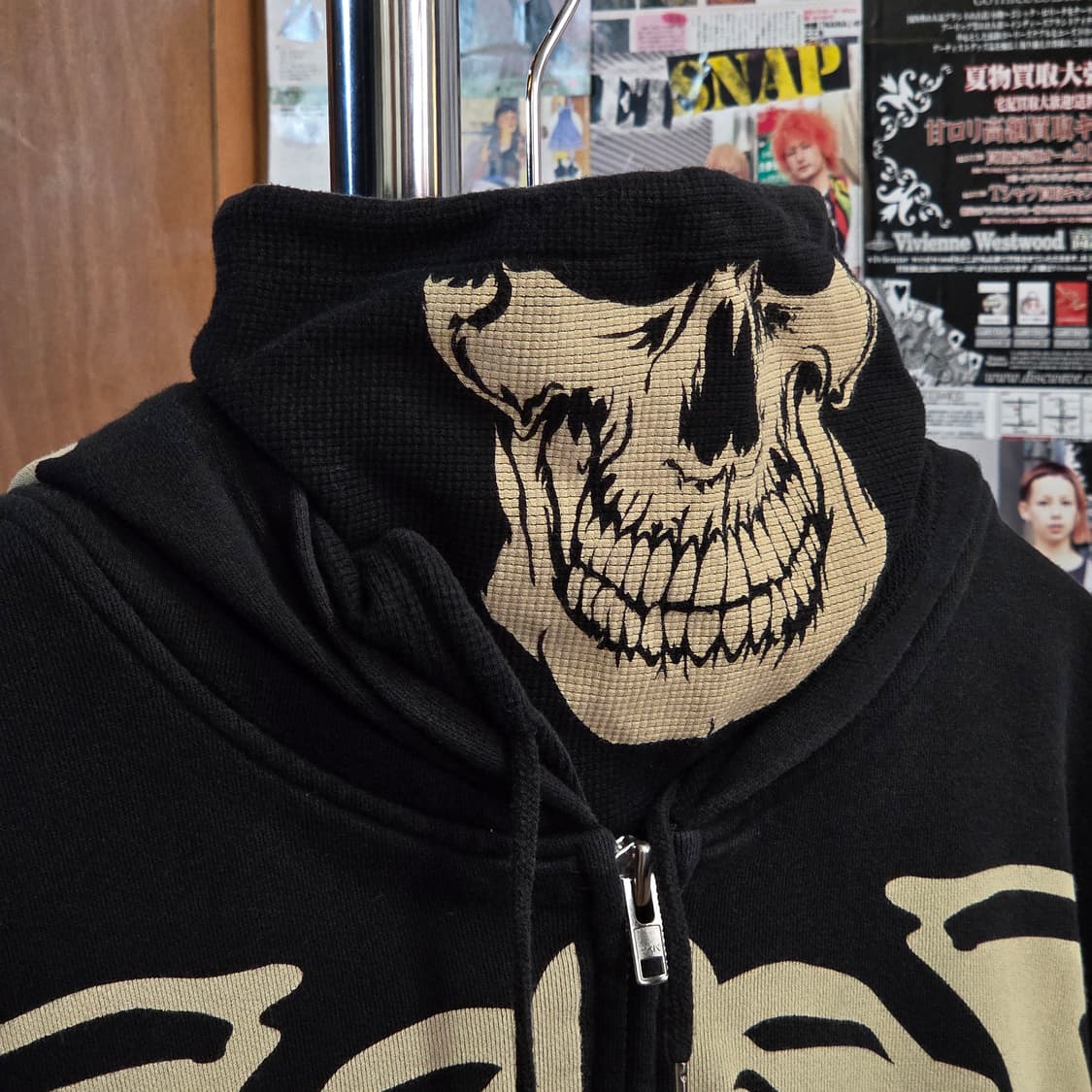 밴슨 레더 본 프린팅 풀 마스크 워머 후드집업 상품이미지8