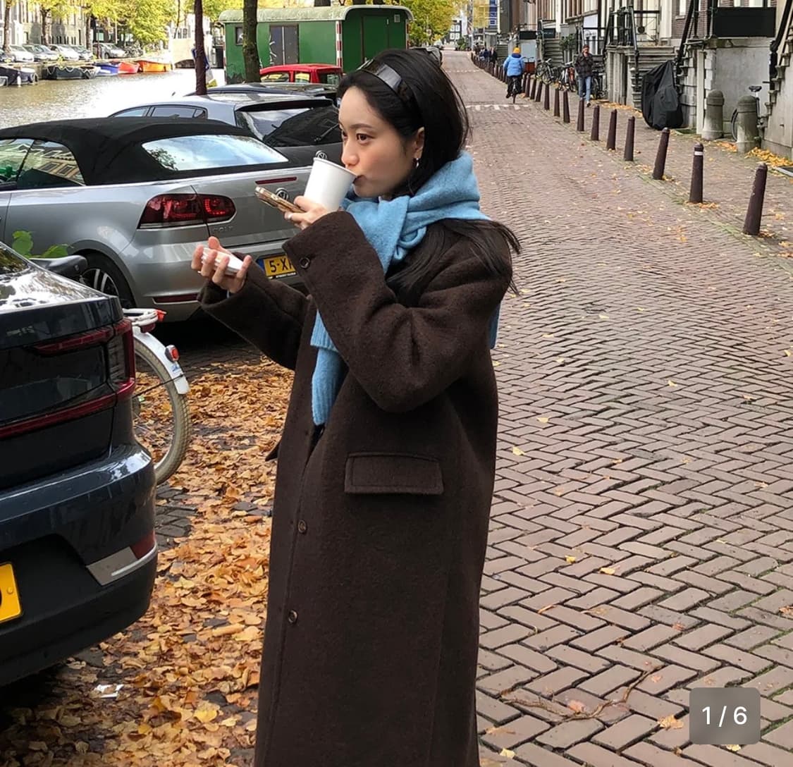 아르토 Alpaca Single Collar Long Coat_Brown 상품이미지1