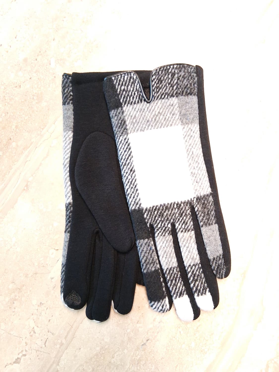 여성용 그레이 체크 장갑 1번 (새상품) 상품이미지5