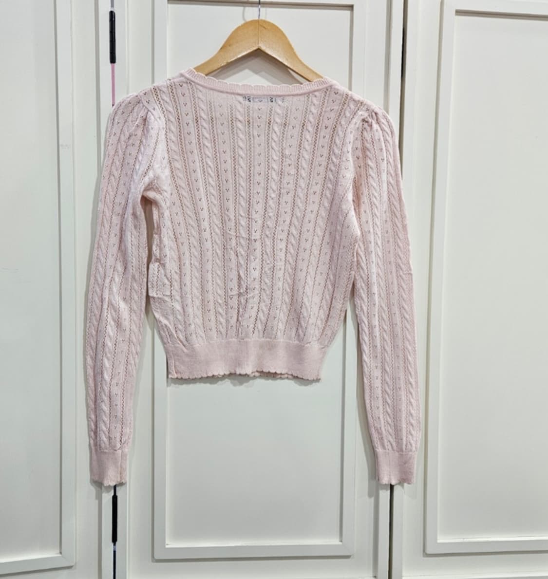 딸기우유 핑크 하트펀칭  가디건 상품이미지5