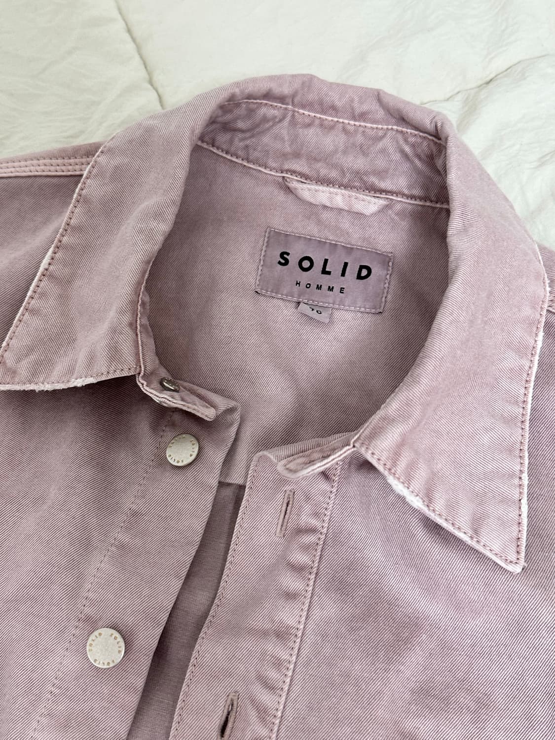 솔리드옴므 워싱 데님  셔츠 트리커 자켓 라지 상품이미지3