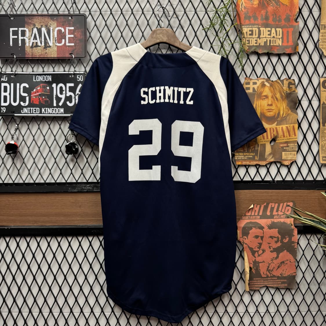 USA VINTAGE 베이스볼 저지 네이비 화이트 상품이미지4