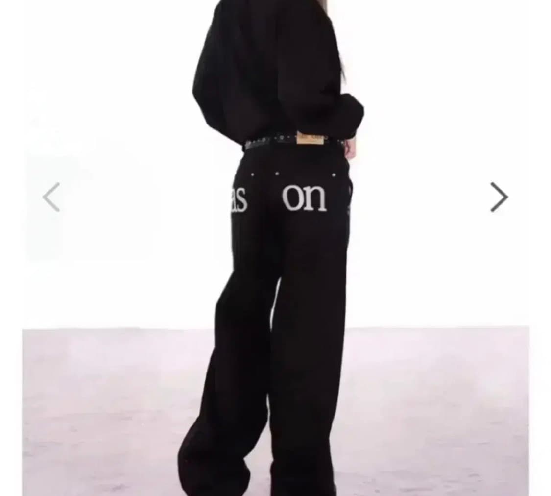 애즈온 스모그 와이드 팬츠 블랙 s 상품이미지1