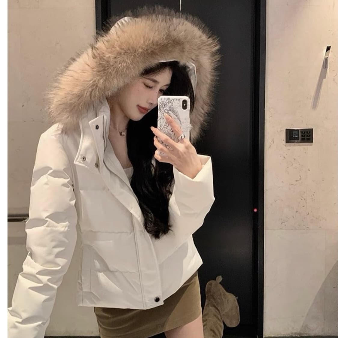 예쁜 화이트 숏패딩 상품이미지2