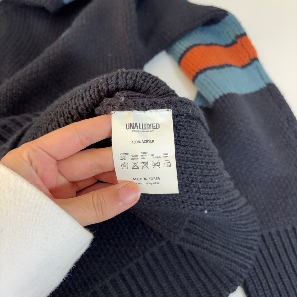 S 95 어널로이드 네이비 브이넥니트 상품이미지5