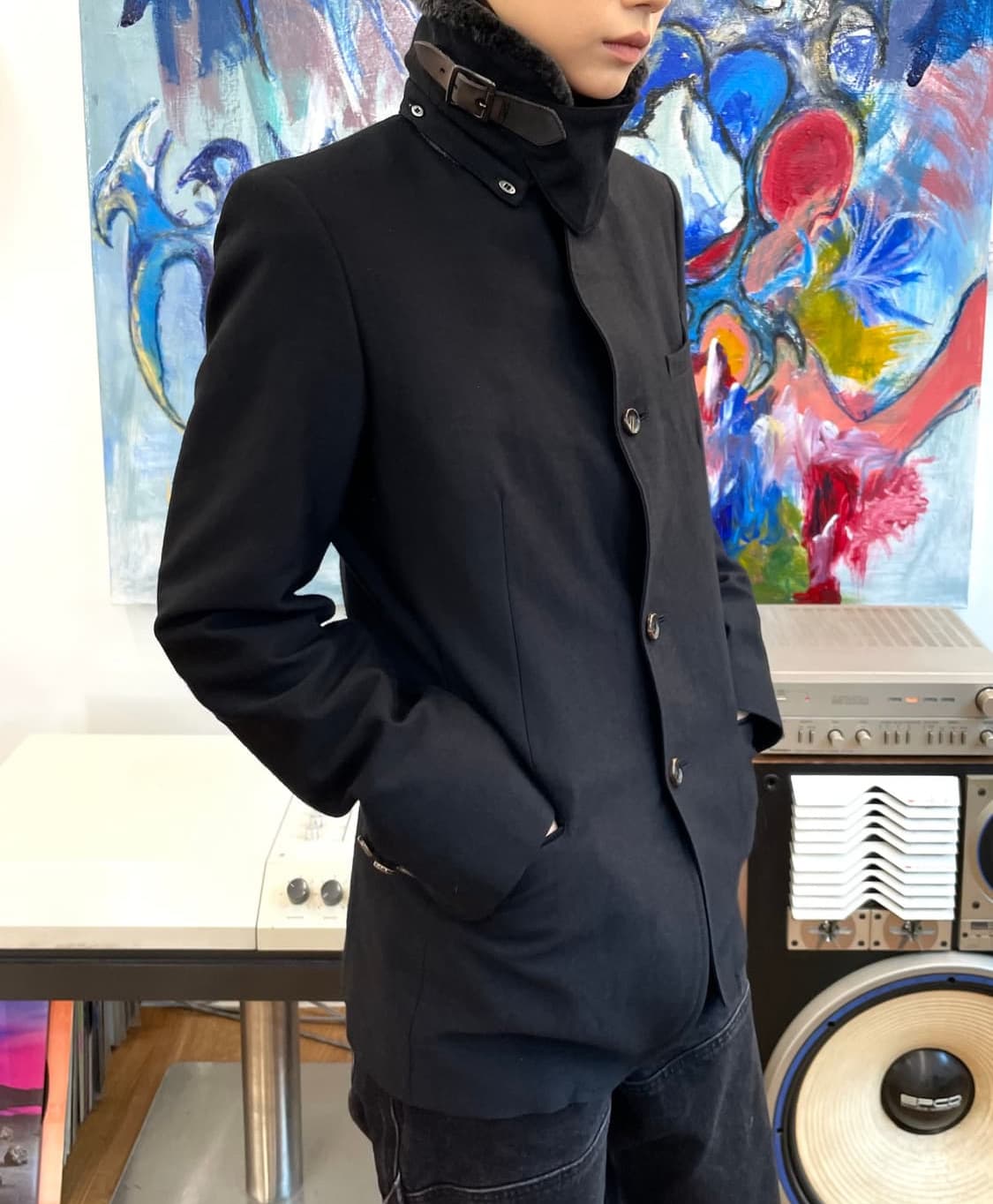 미하라 야스히로 퍼 트리밍 테일러드 자켓 상품이미지2