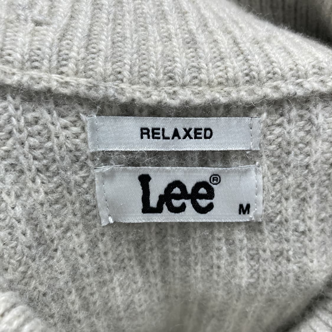 LEE 리 2024 남 하이넥 울집업가디건 베이지 M 상품이미지4