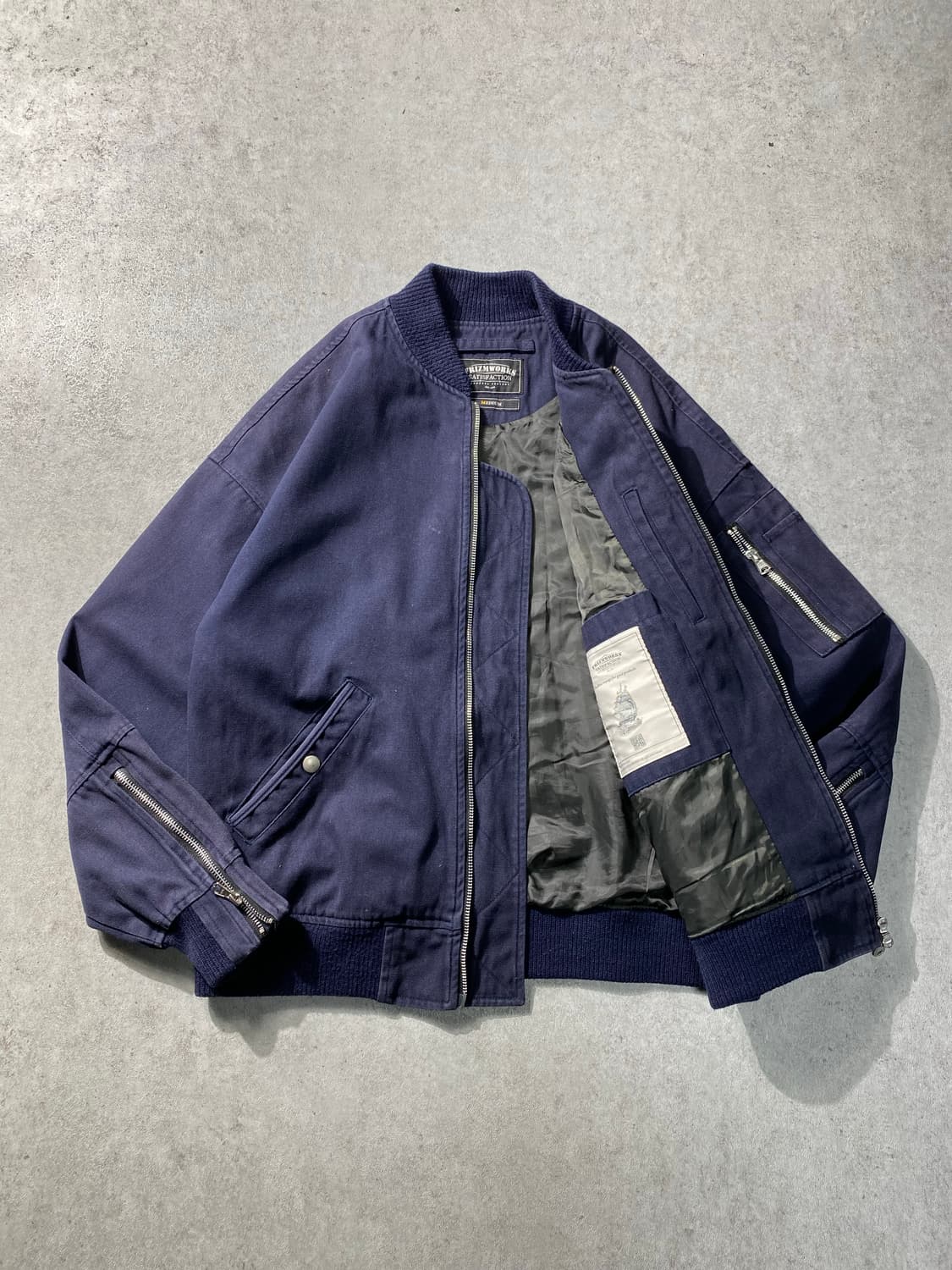 [M] 프리즘웍스 투웨이 네이비 코튼 MA-1 자켓 상품이미지6