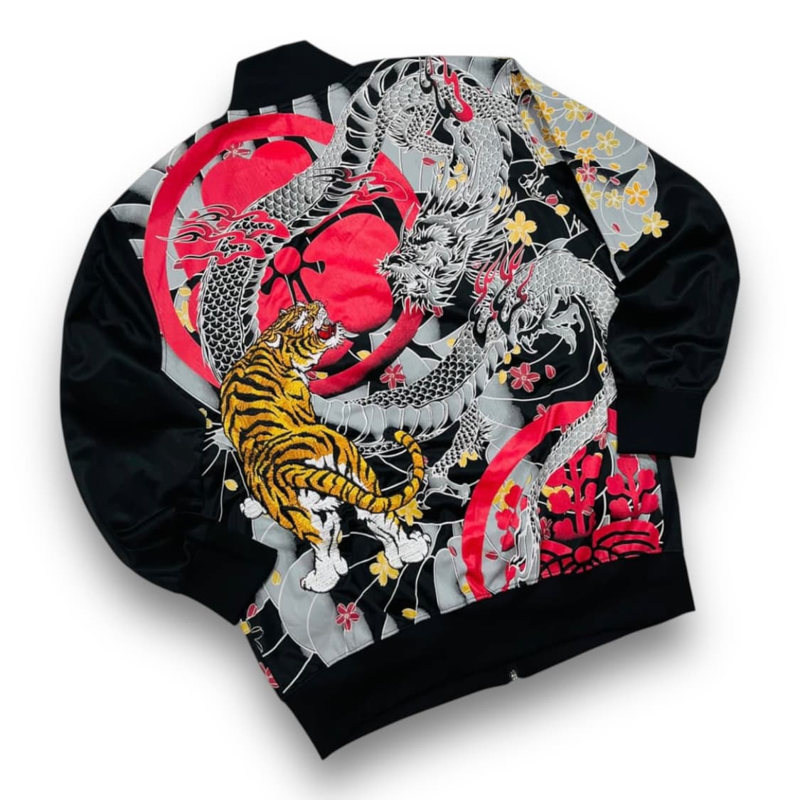 니폰 용호상박 오리엔탈 자수 다크 트랙탑 집업 자켓 상품이미지1