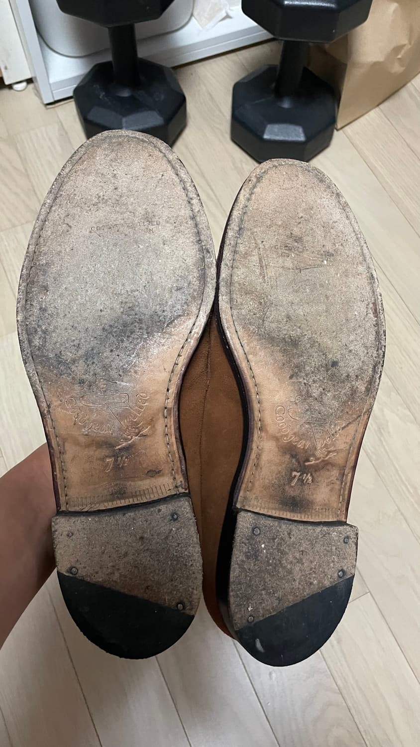 잘란스리와야 브라운 스웨이드 페니로퍼 7.5 265 상품이미지8