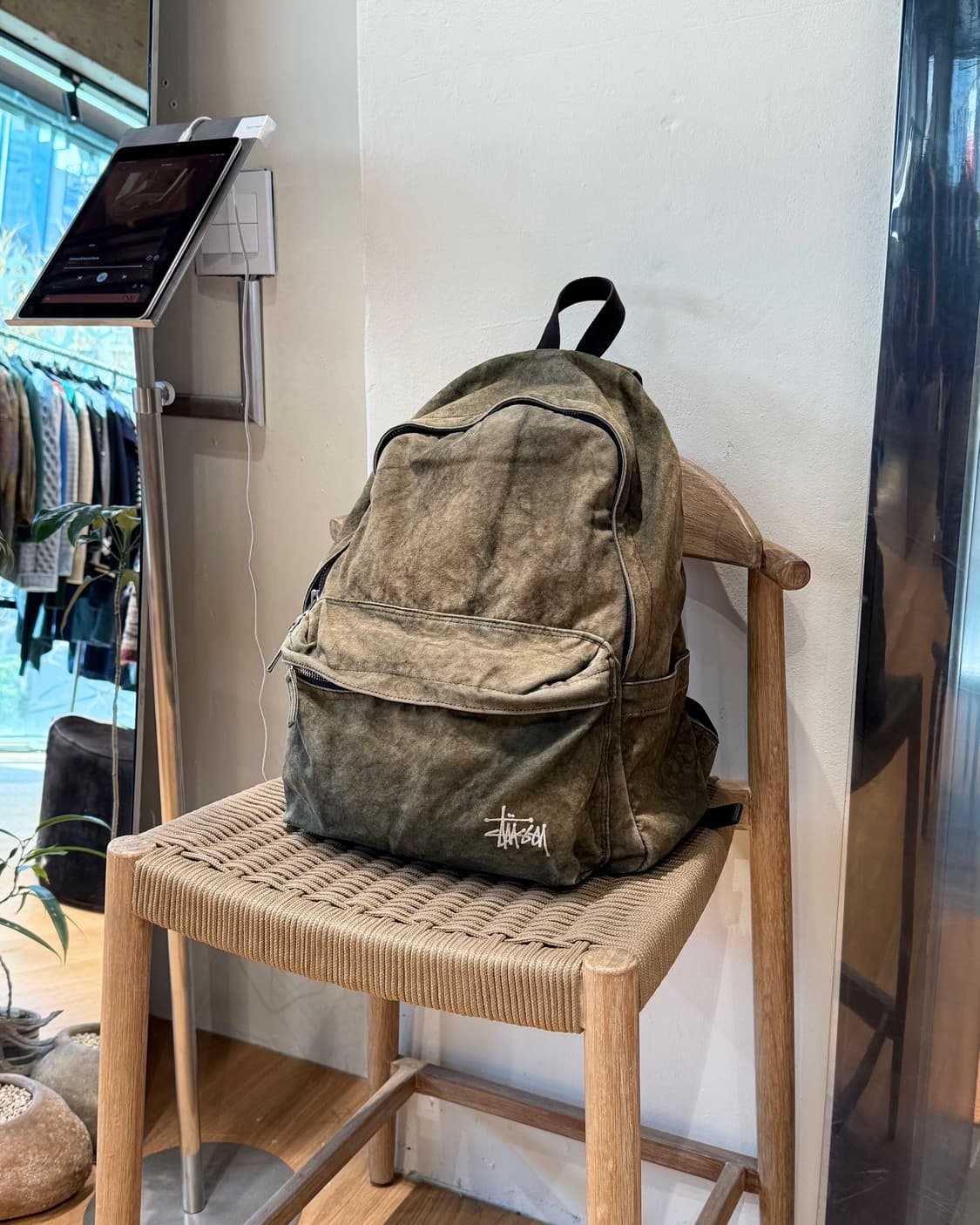 스투시 카키 캔버스 워시드 백팩 상품이미지1