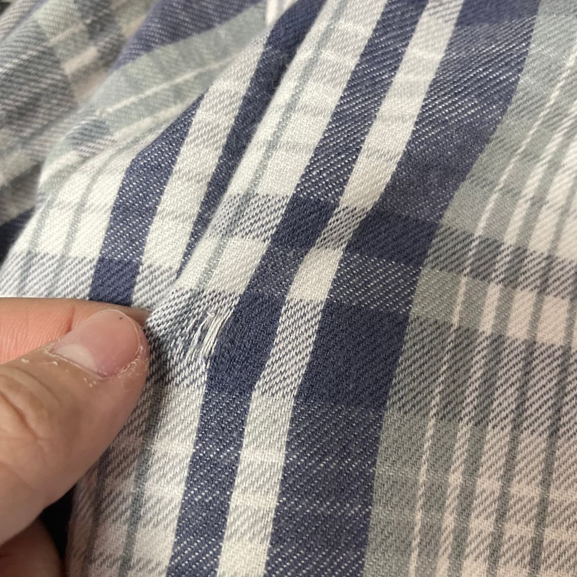 폴로진스컴퍼니 미니로고 블루 그레이 체크무늬 플란넬 셔츠 M 상품이미지6