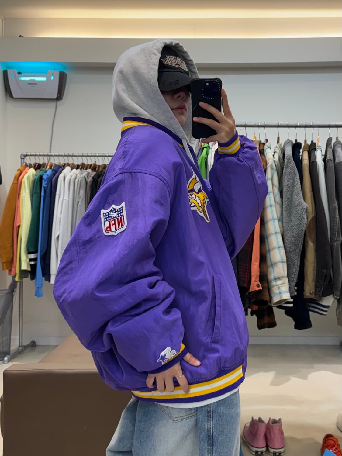 90s 미제생산 스타터 NFL 미네소타 바이킹스 사틴자켓 상품이미지9