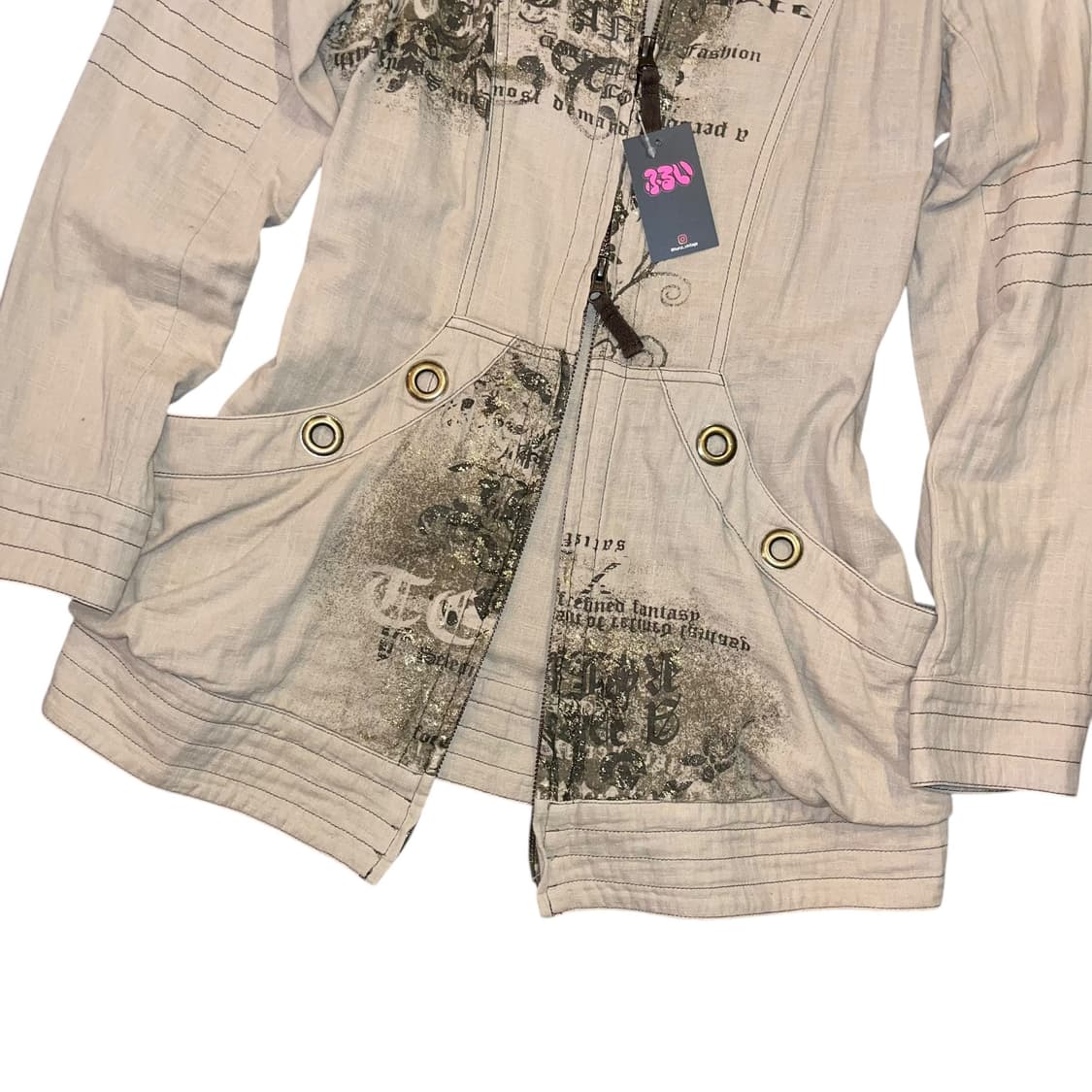 글리터 프린팅 투웨이 후드집업 y2k펑크갸루 상품이미지3