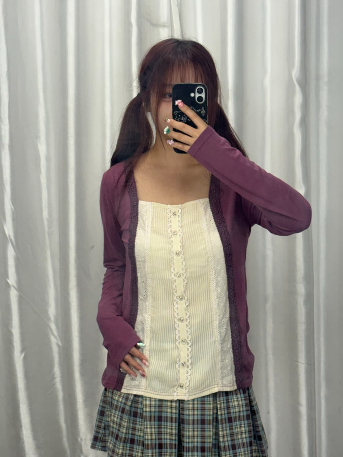 Axes pemme Purple Lace Long Sleeve 상품이미지2
