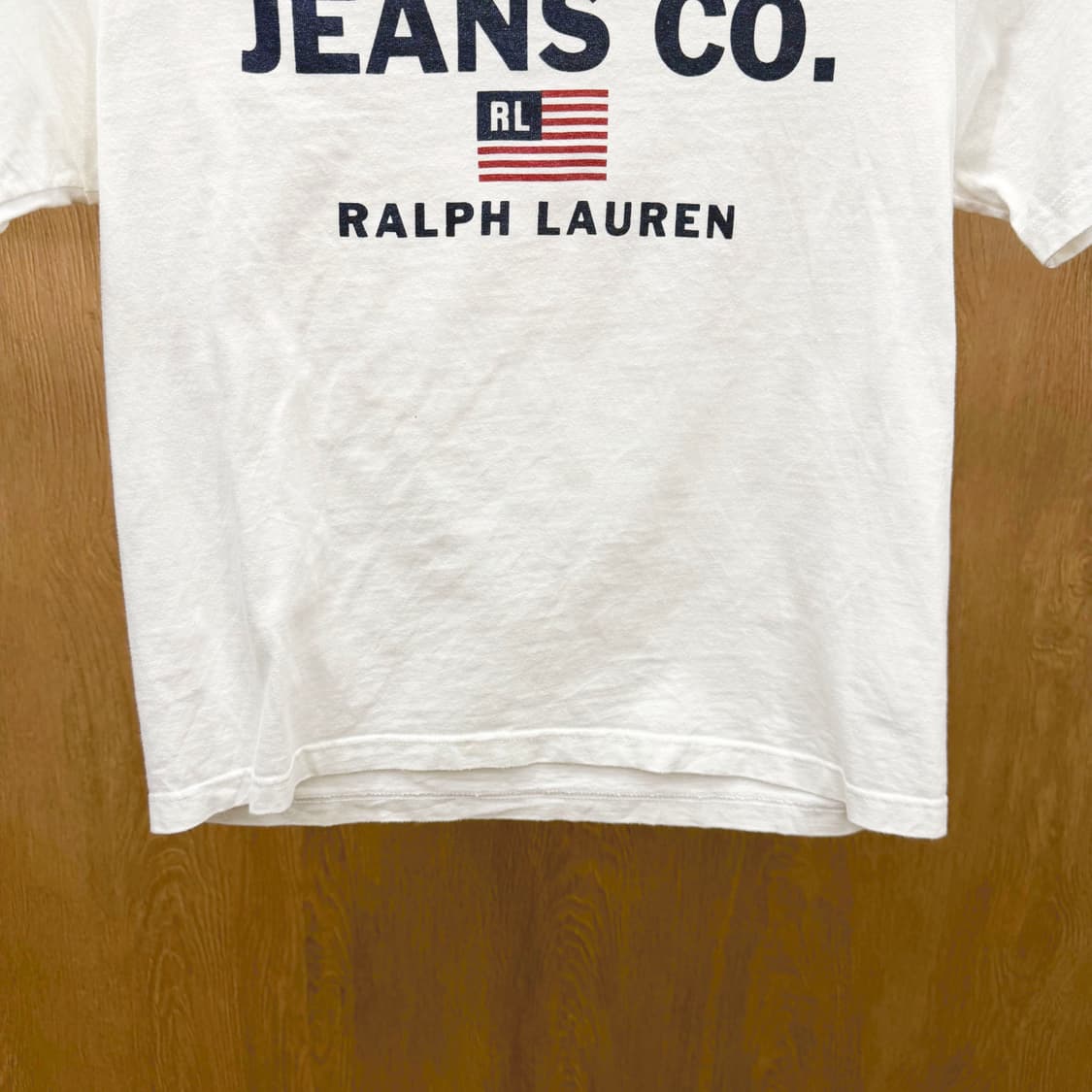 폴로 진스 코튼 반팔 티셔츠 로고 프린팅 라운드넥 디테일 화이트 상품이미지5