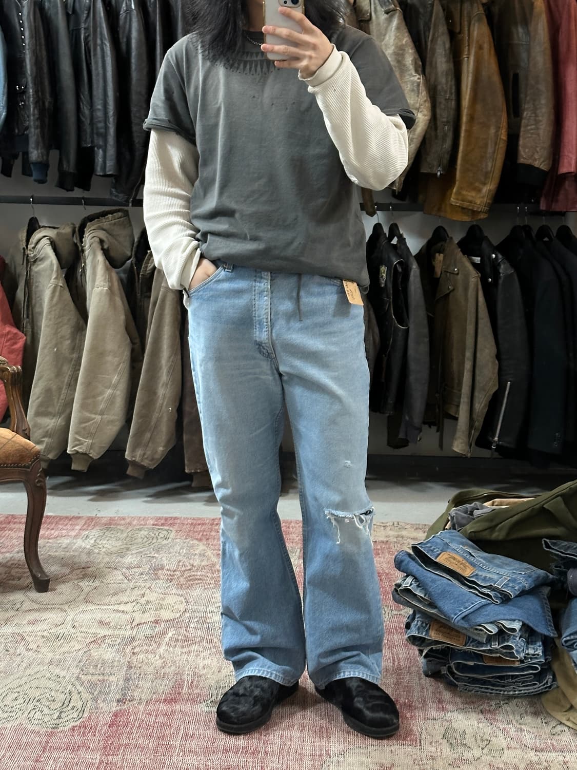 90's USA Made 리바이스 517 오렌지탭 부츠컷 상품이미지3