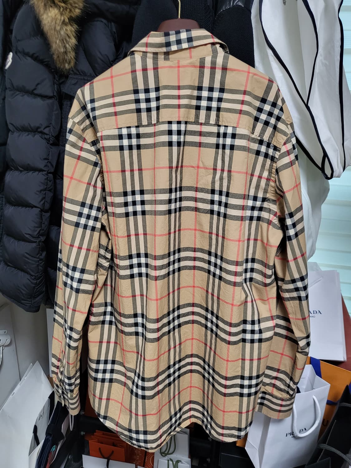 22SS 버버리 체크 코튼 포플린 셔츠 L 상품이미지6