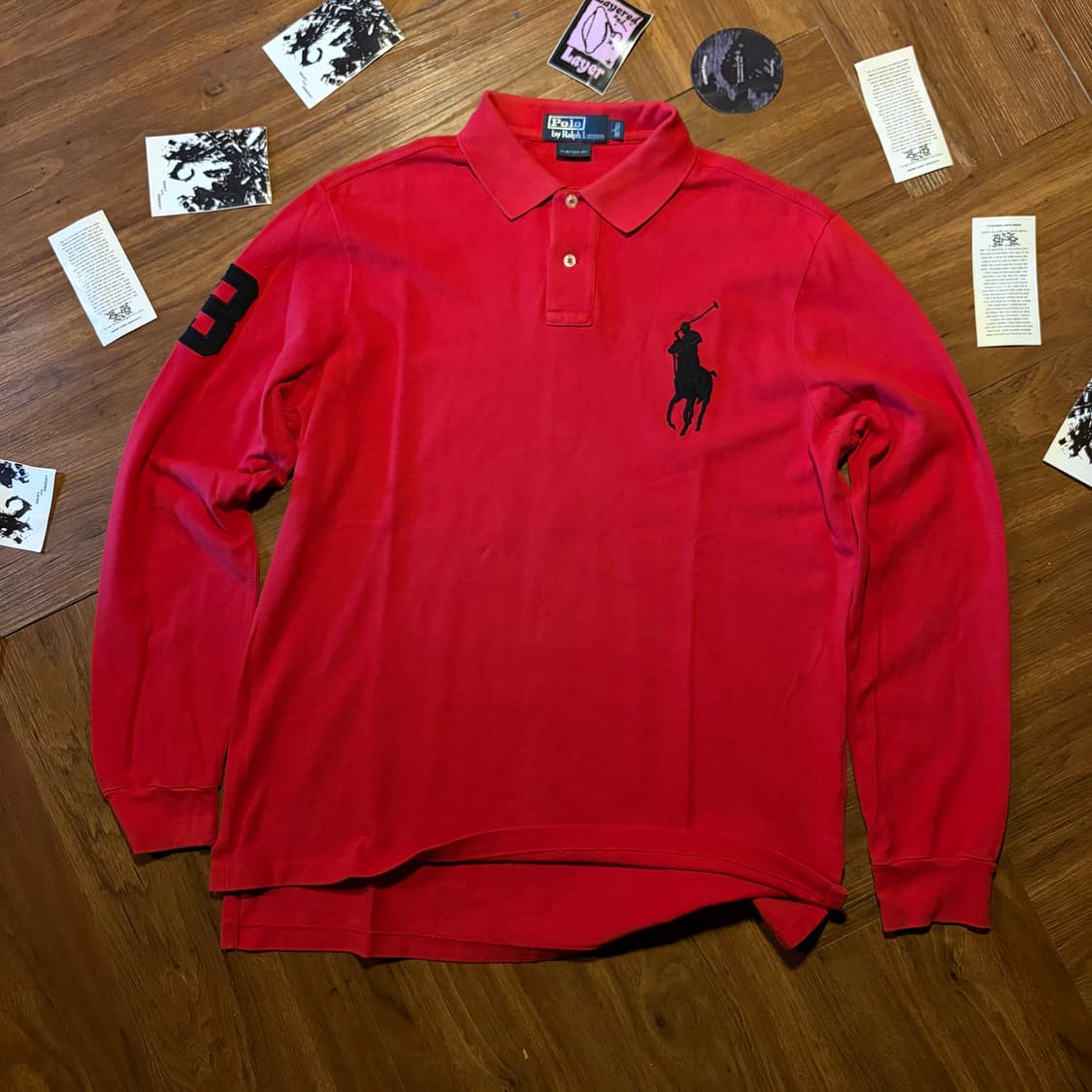 POLO RALPH LAUREN 빅 포니 카라티셔츠 레드 상품이미지1