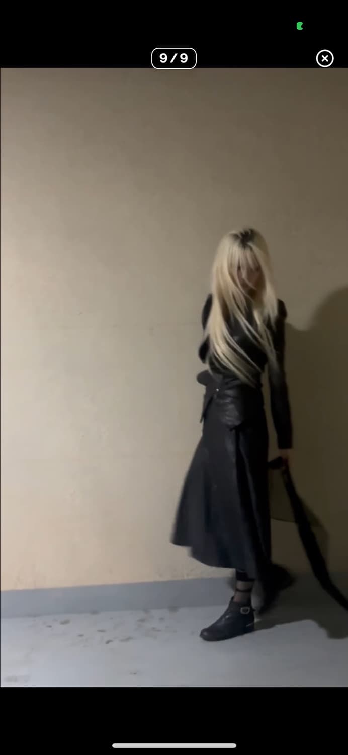 디자인 레더 롱스커트 상품이미지9