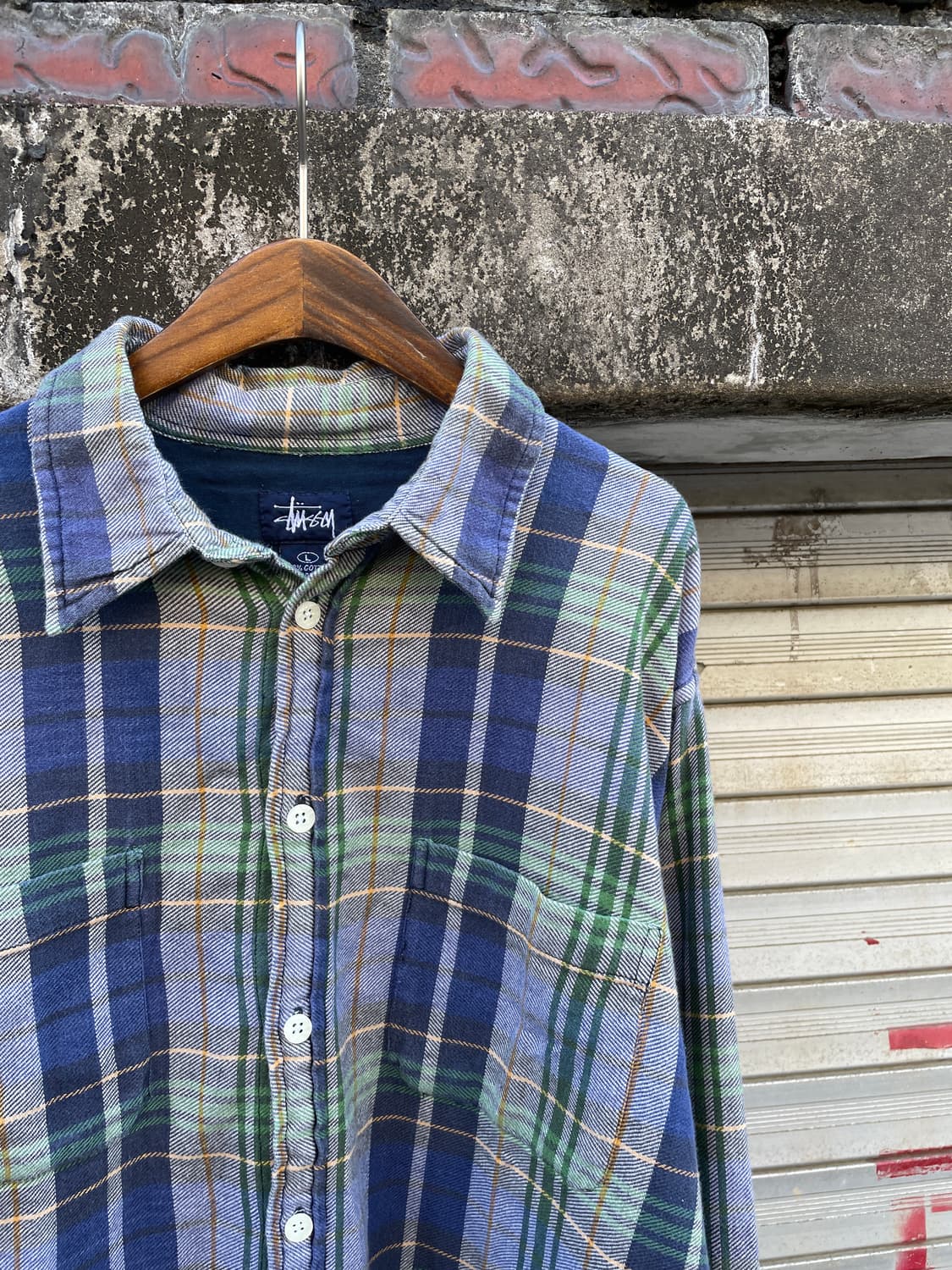 90-00s Stussy Flannel Faded Check Shirt 상품이미지3
