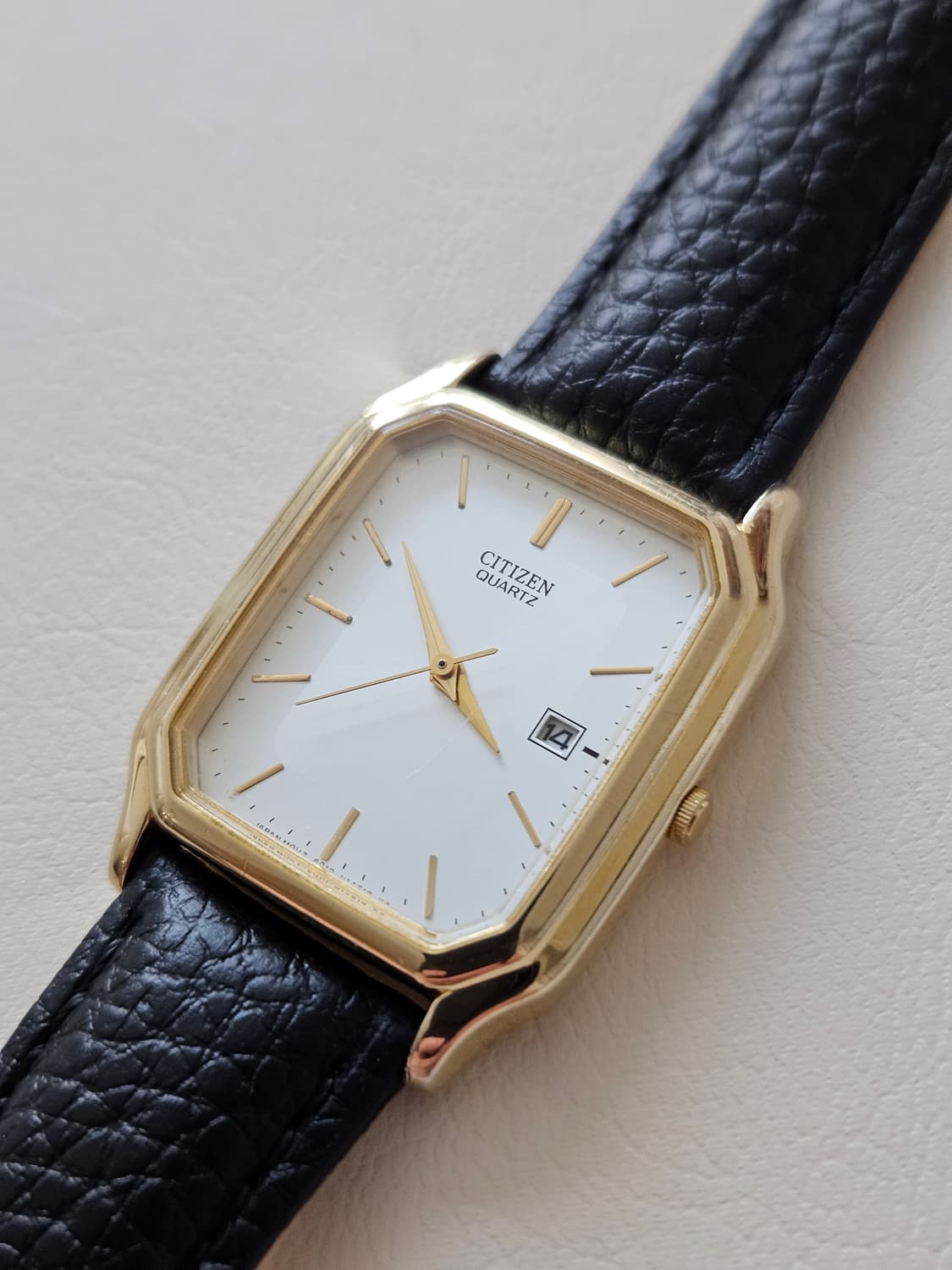 빈티지 시티즌 쿼츠 금장 가죽 시계 상품이미지3