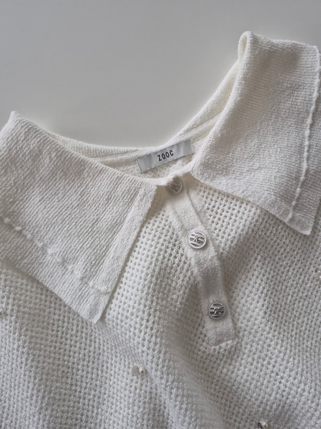 주크 (2024)와이드카라 진주꽃 반팔니트 상품이미지7