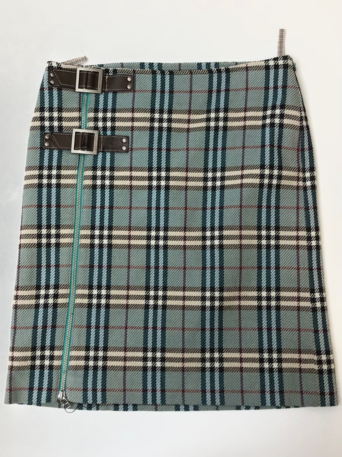 Burberry 버버리 블루라벨 민트 체크 미디 스커트 상품이미지2