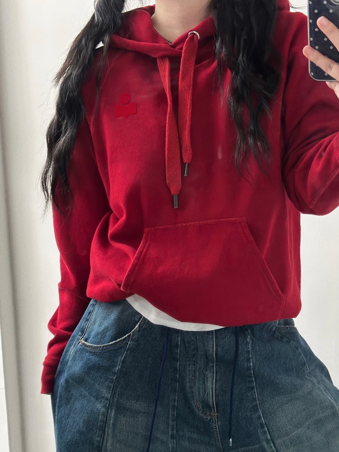 이자벨마랑 말리부 레드 후드 티셔츠  상품이미지1