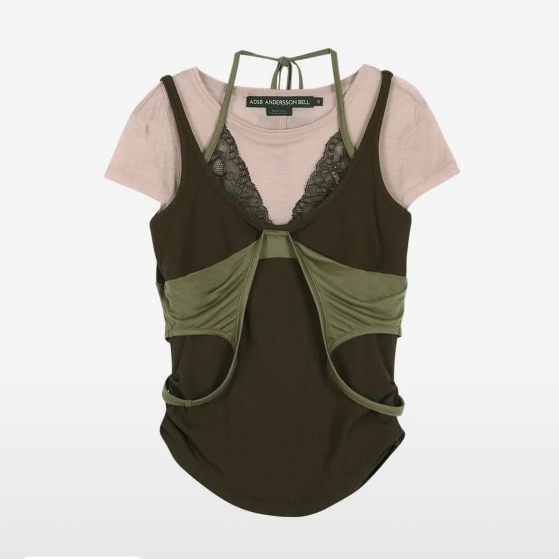 앤더슨벨 UPSIDE-DOWN LAYERED T-SHIRT pink 상품이미지1