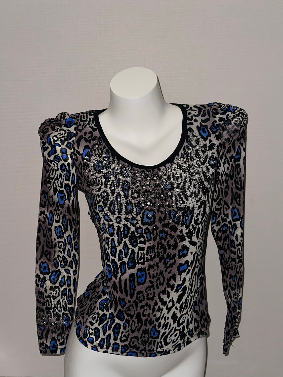 빈티지 갸루 호피 비즈 롱슬리브 상품이미지3