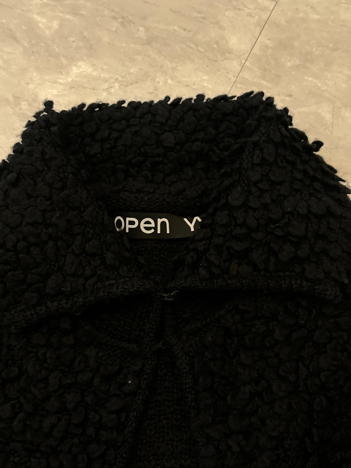 오픈와이와이 LOOPY KNIT CARDIGAN 블랙 상품이미지9