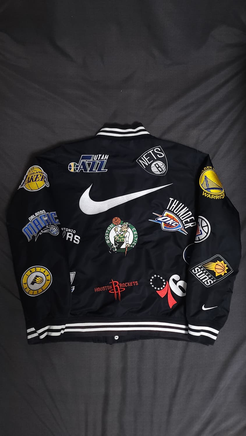 [XL] 슈프림 나이키 18SS NBA 팀 웜업 바시티 자켓 블랙 상품이미지2