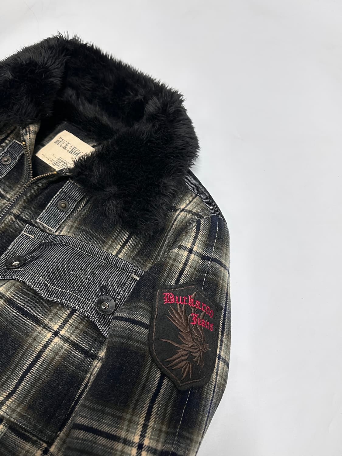 버커루 buckaroo 빈티지 체크 쉐르파 자켓 상품이미지3