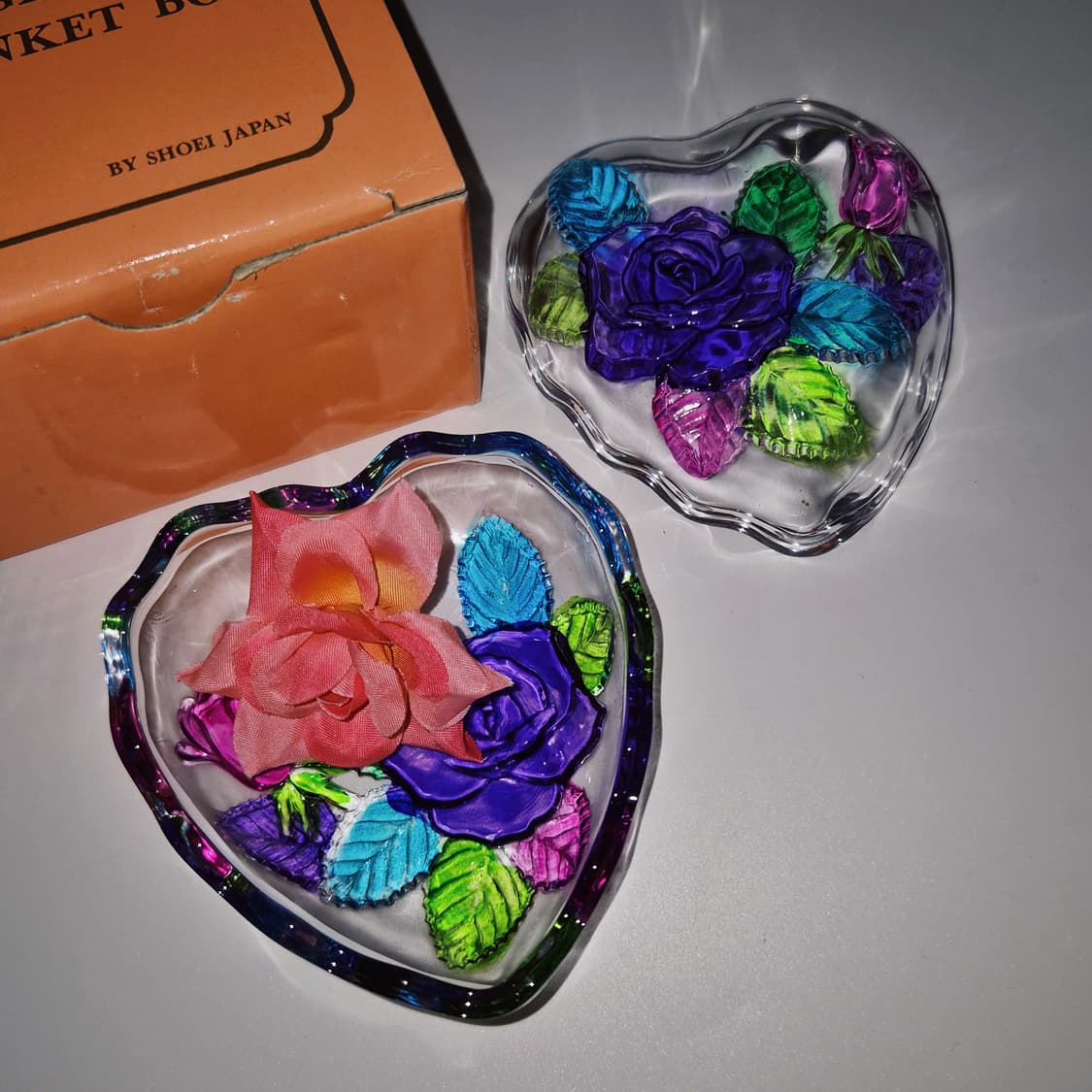 90s 쇼에이 컬러 장미 하트 글라스 트링켓 상품이미지7