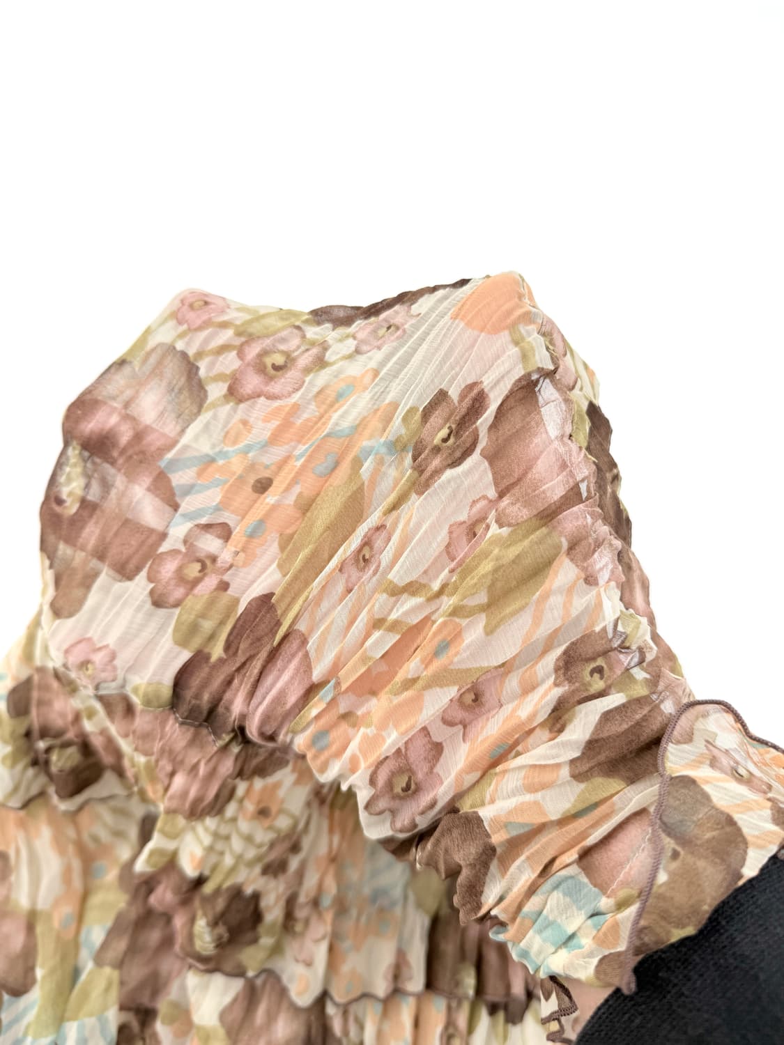 빈티지 플러워 시스루 프릴 레이어드 원피스 상품이미지6