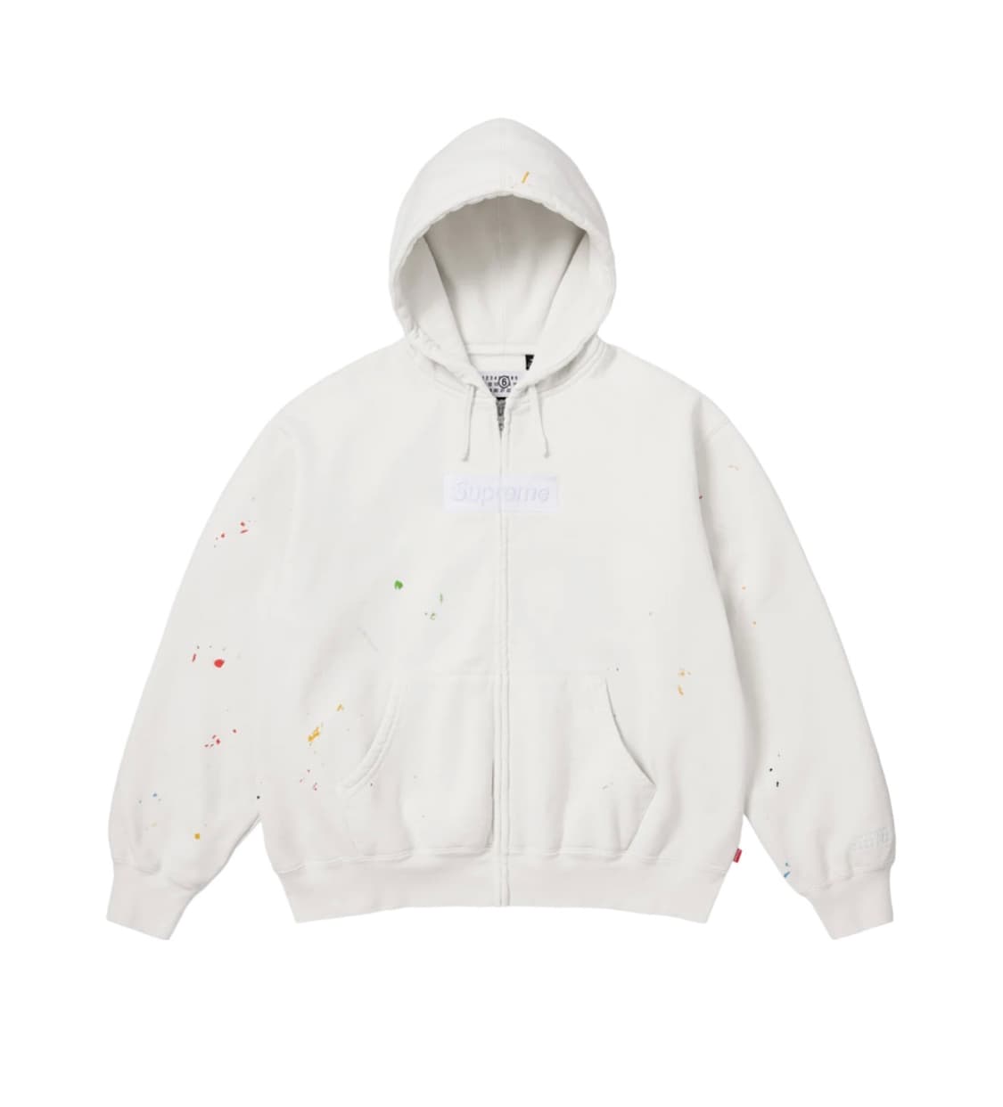 슈프림 x MM6 메종 마르지엘라 박스로고 집업 후드 화이트 xl 상품이미지2